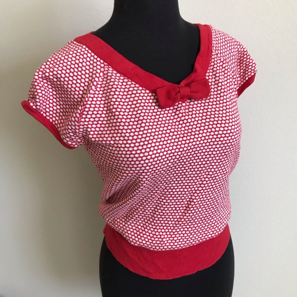 Red and White Louie Lucie Sweater - MED